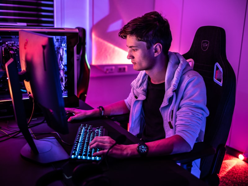 Indie developer at a local showcase